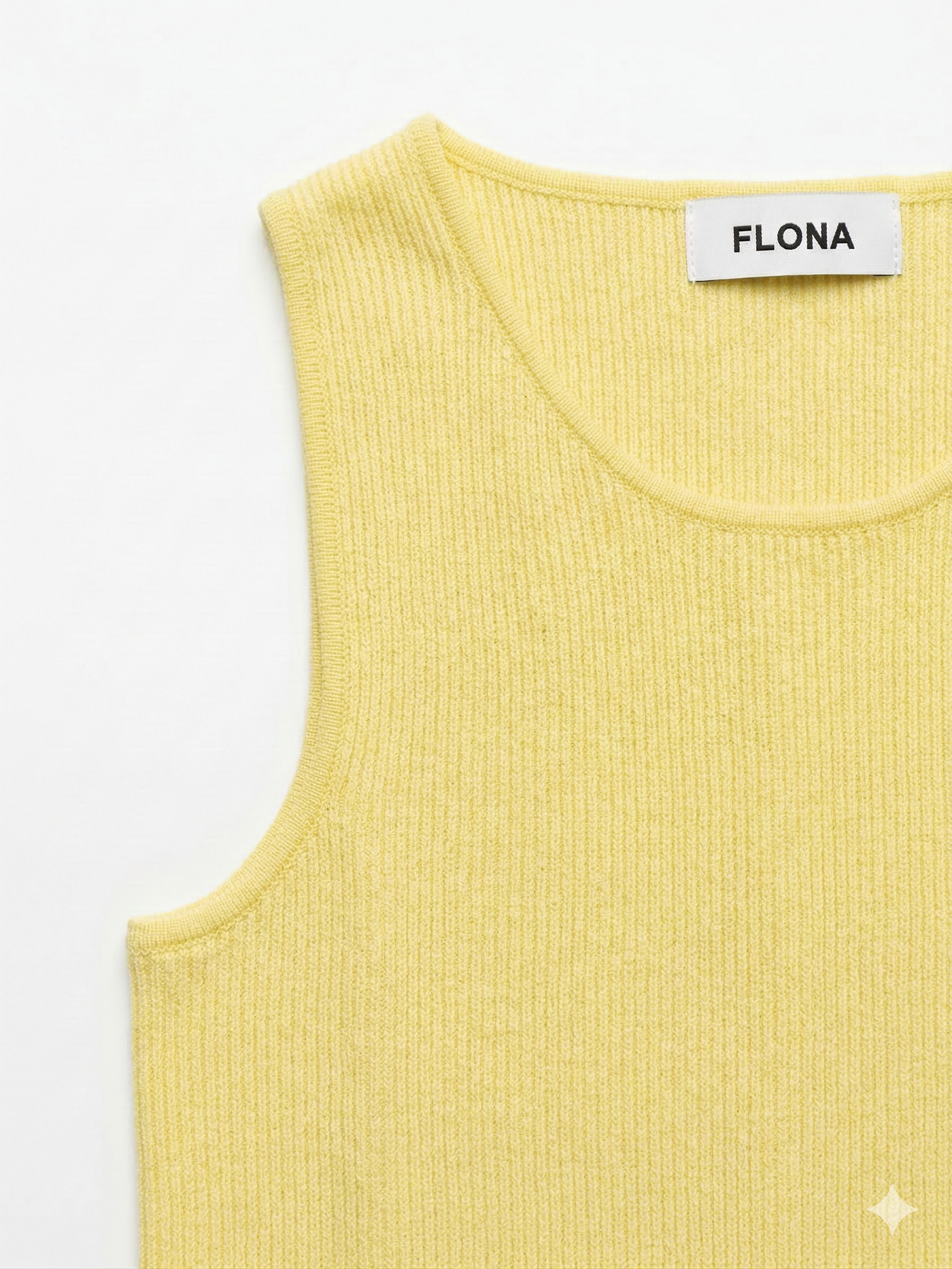 Lemon Sorbet Ribbed Cashmere Top