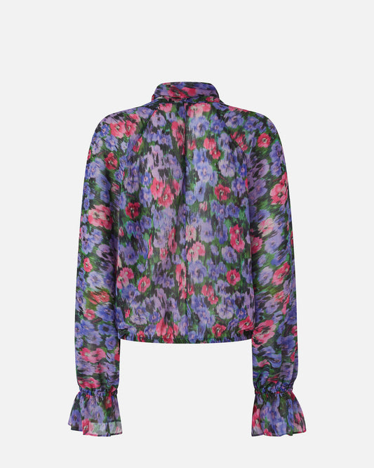 Bluse mit Blumenmuster und Volant