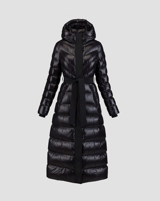 CALINA Lustrous down maxi coat
