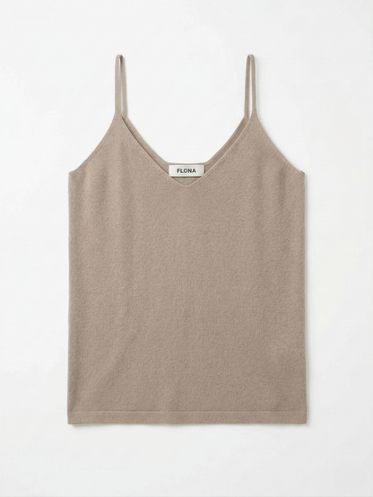 Taupe Cashmere Knit Top