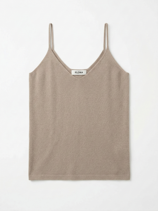 Taupe Cashmere Knit Top
