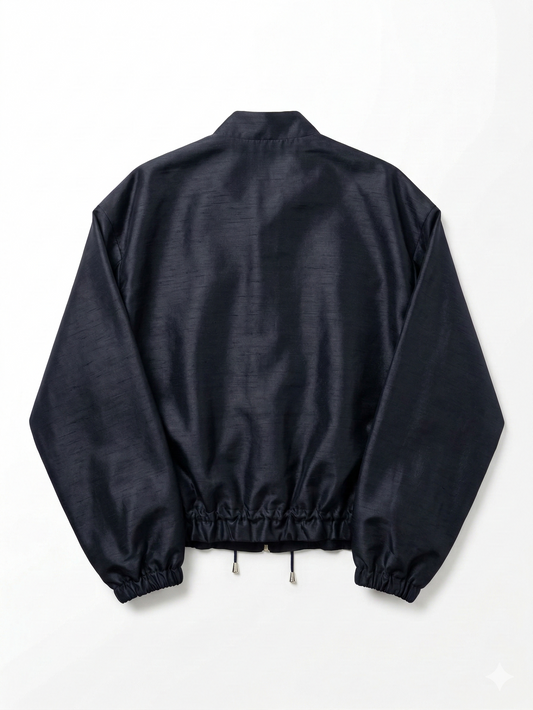 Midnight Silk Shantung Blouson