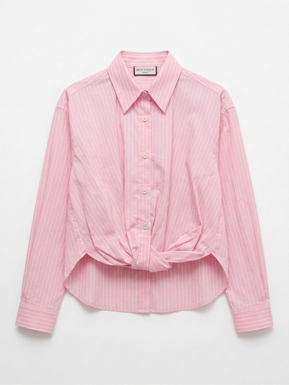 Pink Candy Twist-Front Blouse