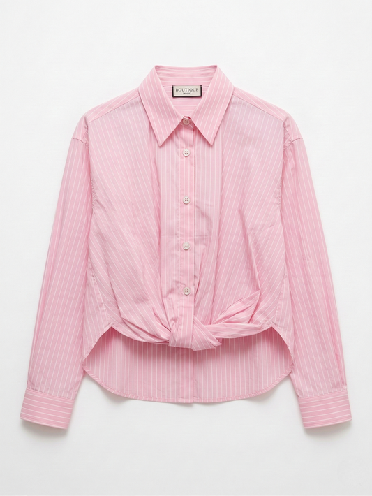 Pink Candy Twist-Front Blouse