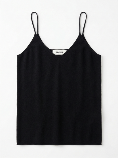 Midnight Silk-Cashmere Top