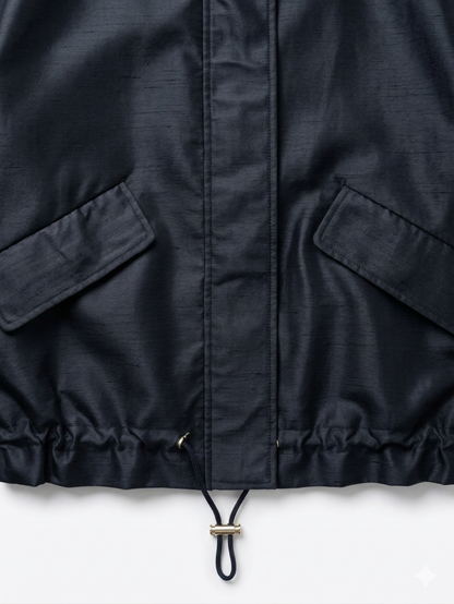 Midnight Silk Shantung Blouson